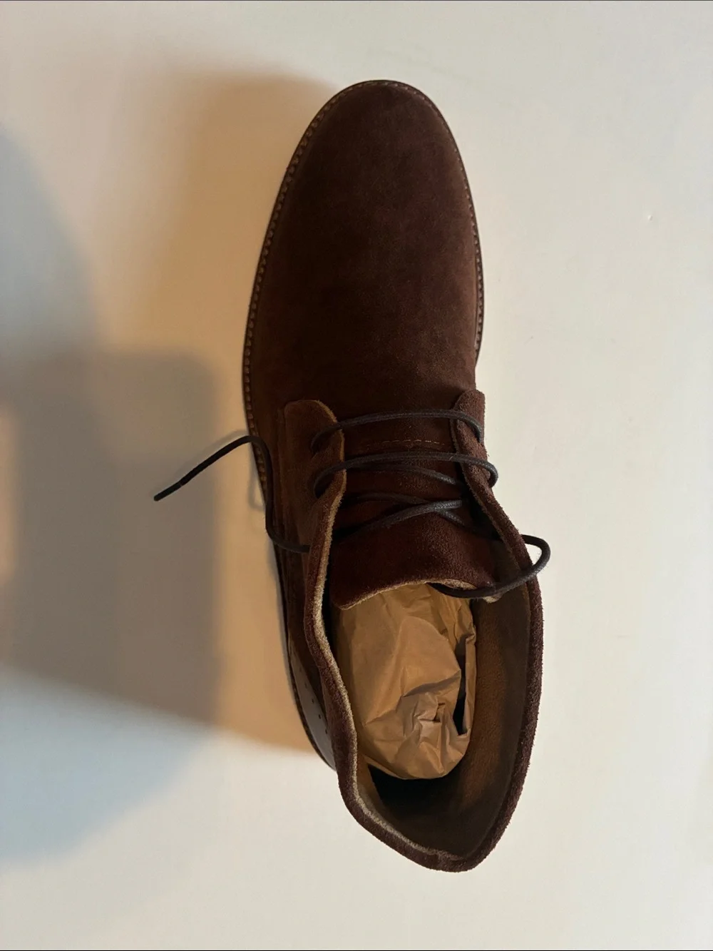 Stafford Brown Suede Chukka Boots with Red Sole Accents